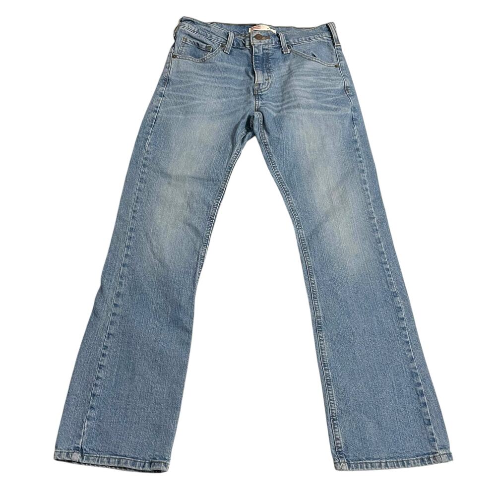 Signature Levi Strauss Mens Jeans Size 29 Bootcut Zip Fly Light Wash Blue Denim